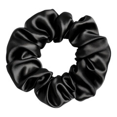Black scrunchie isolated on transparent background