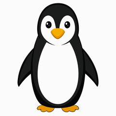 Obraz premium Vector art of a cute penguin standing on a white background