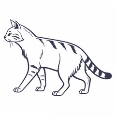 Fototapeta premium Vector art of a stylized illustration of a tabby cat walking