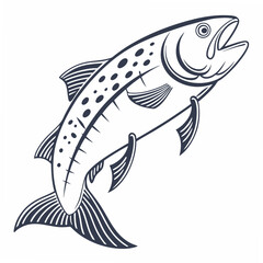 Fototapeta premium Vector art of a stylized illustration of a jumping salmon or trout