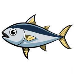 Obraz premium Vector art of a stylized tuna fish illustration isolated on white background