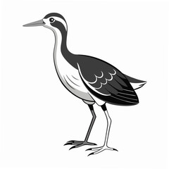Obraz premium Vector art of a stylized illustration of a bird standing on white background