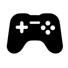 Game controller icon black silhouette on transparent background

