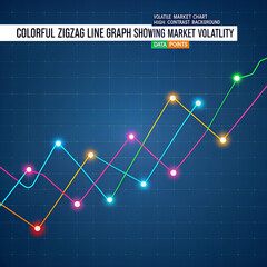 colorful zigzag line graph showing market volatility .