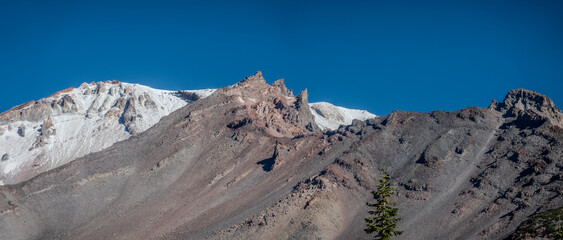 Mount Shasta in northern California with blue sky
