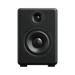 Obraz premium Dark gray/black speaker, rectangular, studio monitor