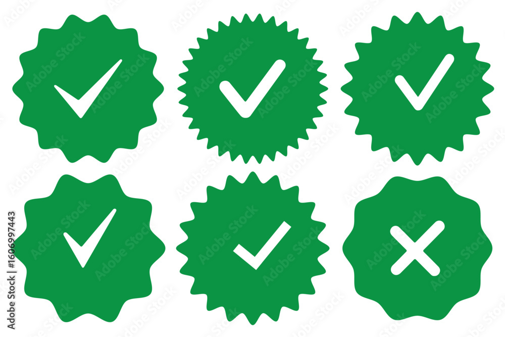Poster green checkmark, green tick, check mark icon button set. tick mark with checkbox icon. green checkma
