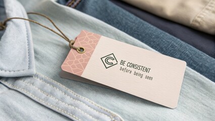 Stylish Clothing Tag with Inspirational Message and Elegant Design