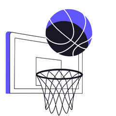 basketball hoop and ball flat illustration,