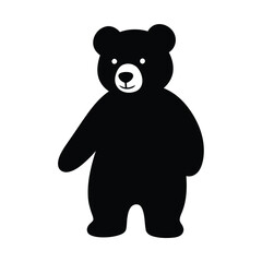 Fototapeta premium Simple black silhouette of a standing bear