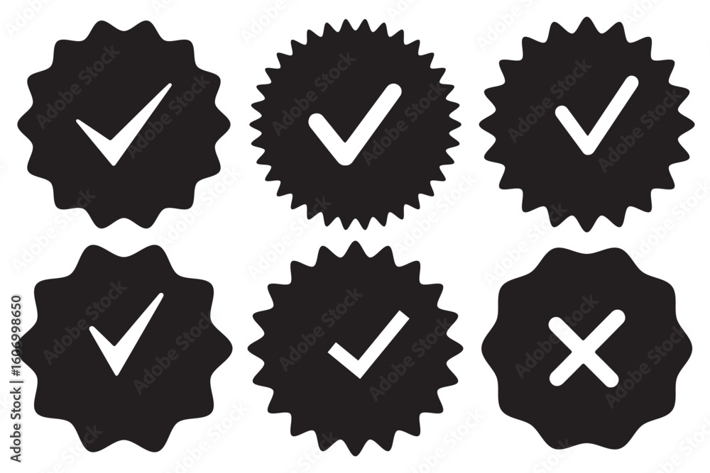 Aufkleber green checkmark, green tick, check mark icon button set. tick mark with checkbox icon. green checkma