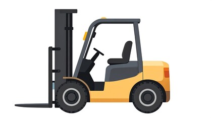 Fototapeta premium Side view of a forklift