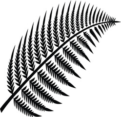 Naklejka premium a single black silhouette of a stylized fern