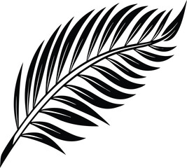a single black silhouette of a stylized palm f
