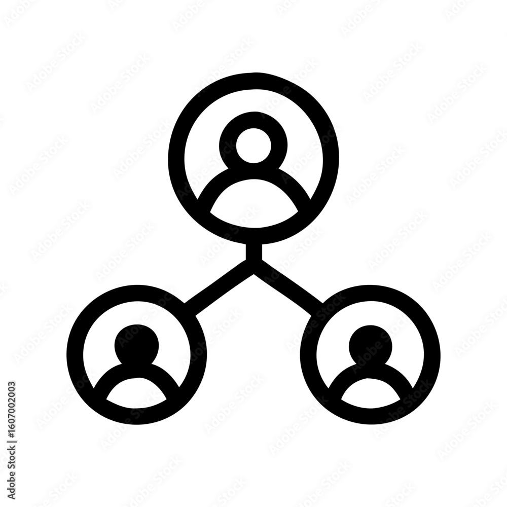 Poster network connection icon representing social media connection and communication network of people and