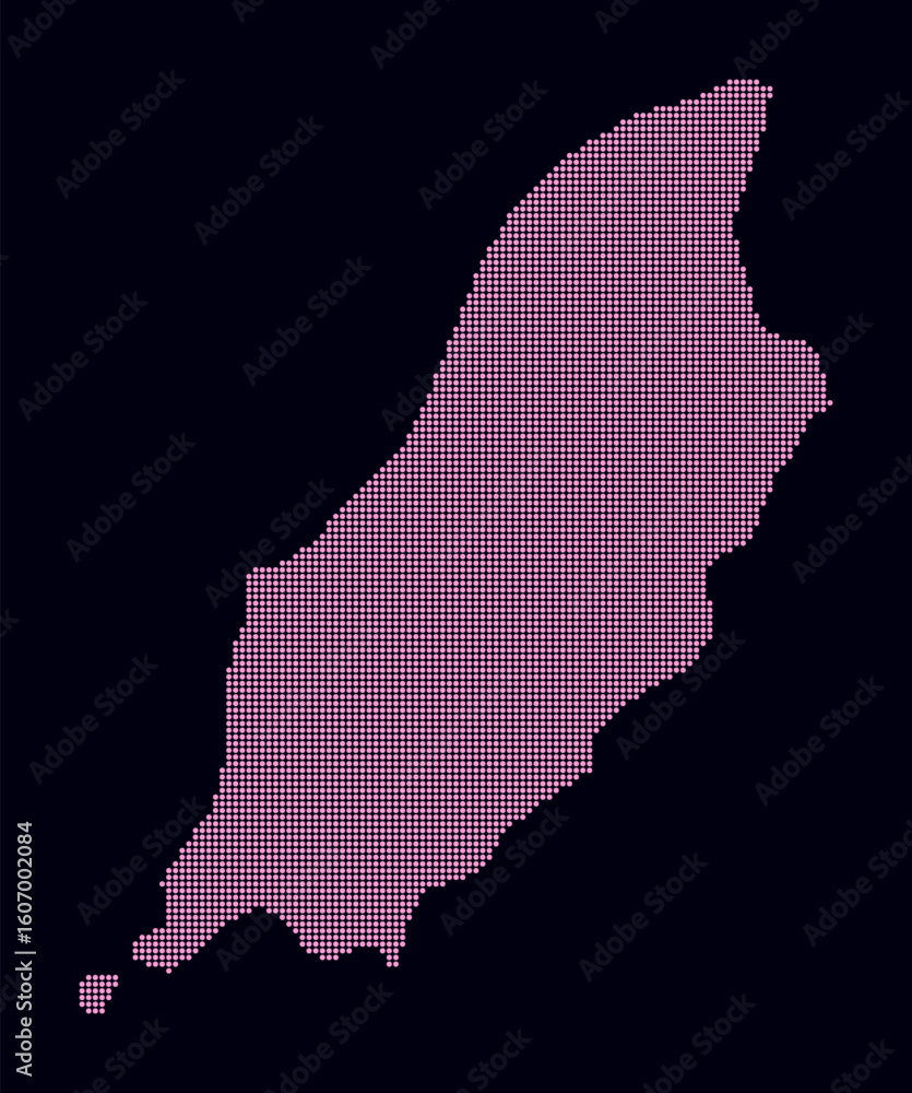 Aufkleber isle of man dotted map. digital style map of the country on dark background. isle of man shape with 