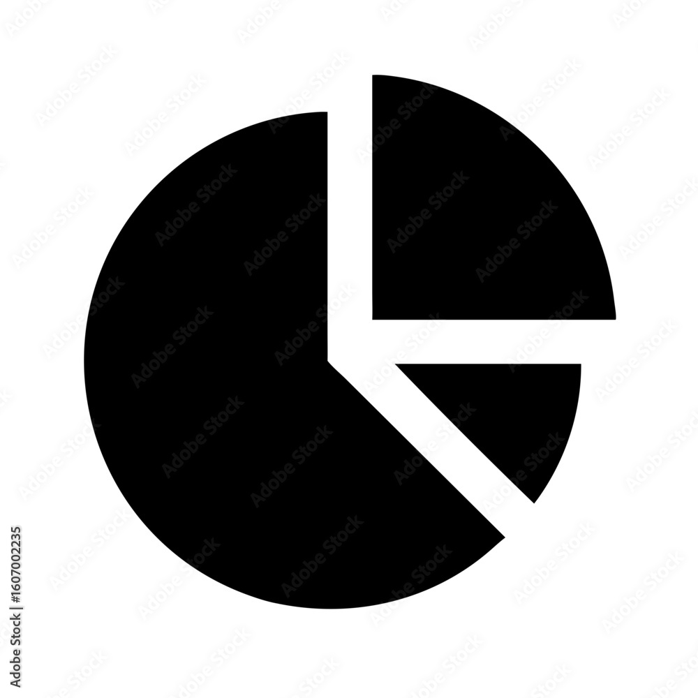 Poster black and white pie chart infographic vector for business data analysis and presentation designs usa