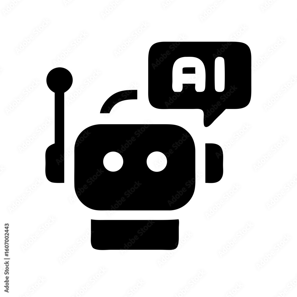 Poster ai robot automation machine learning artificial intelligence chatbot future technology design icon c