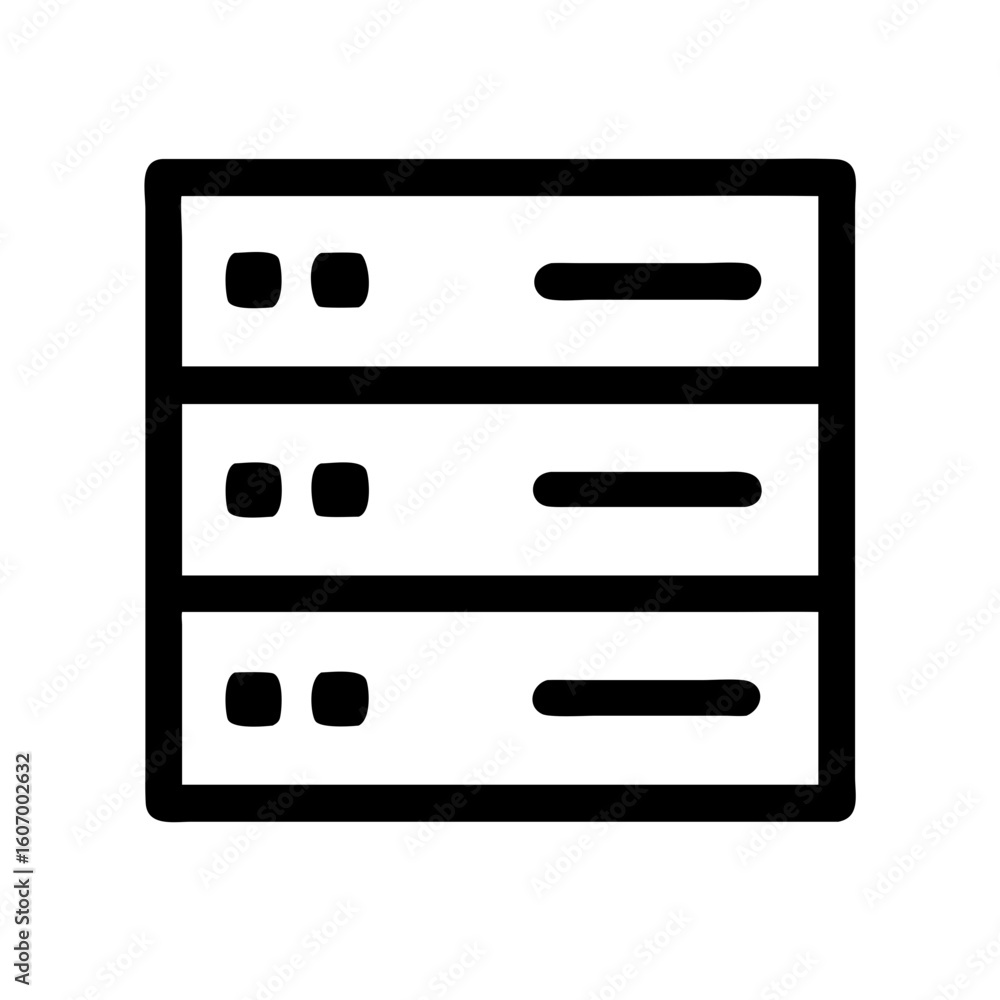 Poster server rack data storage system vector icon for network database and hosting center infrastructure d