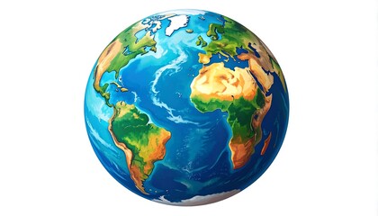 Fototapeta premium Colorful cartoon depiction of Earth