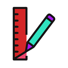 Pencil and ruler