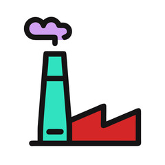 Factory chimney with smoke