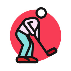 Man playing golf