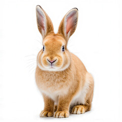 Obraz premium Adorable Bunny Portrait: A captivating studio portrait of a fluffy bunny, showcasing its soft fur, expressive eyes, and alert ears, set against a clean backdrop.