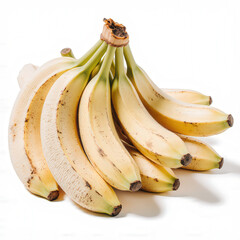 Banana Bunch: A cluster of ripe bananas, freshly picked, presents a spectrum of yellows, a tempting tropical treat ready to be enjoyed.