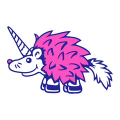 Unicorn Hedgehog Animal Cute Pink Hybrid Creature