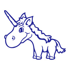 Unicorn Smile Cute Pretty Friendly Cartoon Horse