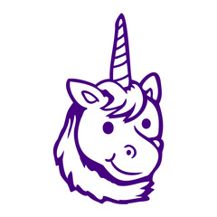 Unicorn Smile Cute Pretty Friendly Cartoon Horse