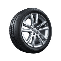 Obraz premium Sleek silver rim and tire.