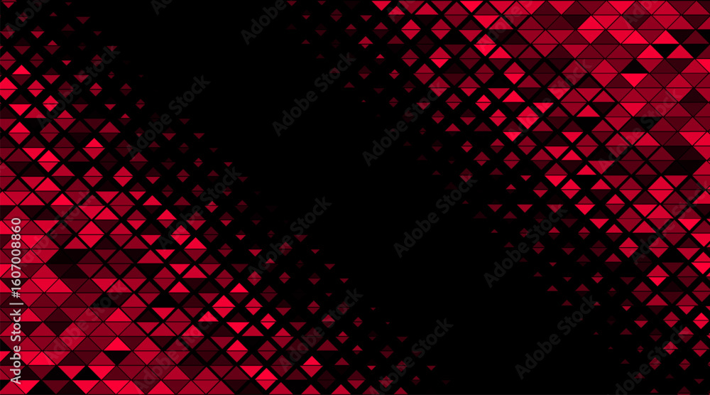 Poster bright red minimal mosaic triangles abstract geometry background. low poly geometrical pattern. vect