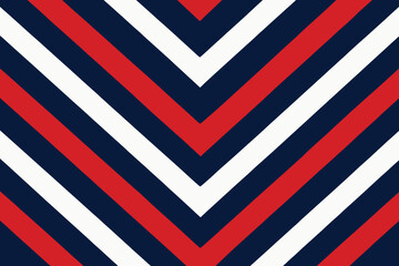Abstract chevron pattern with red white and blue stripes