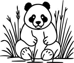 panda vector illustration, isolated on white