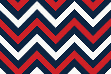 Bold red white and blue chevron pattern seamless geometric background