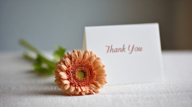 heartfelt thank you note set against soft diffused light background creating cozy ambiance