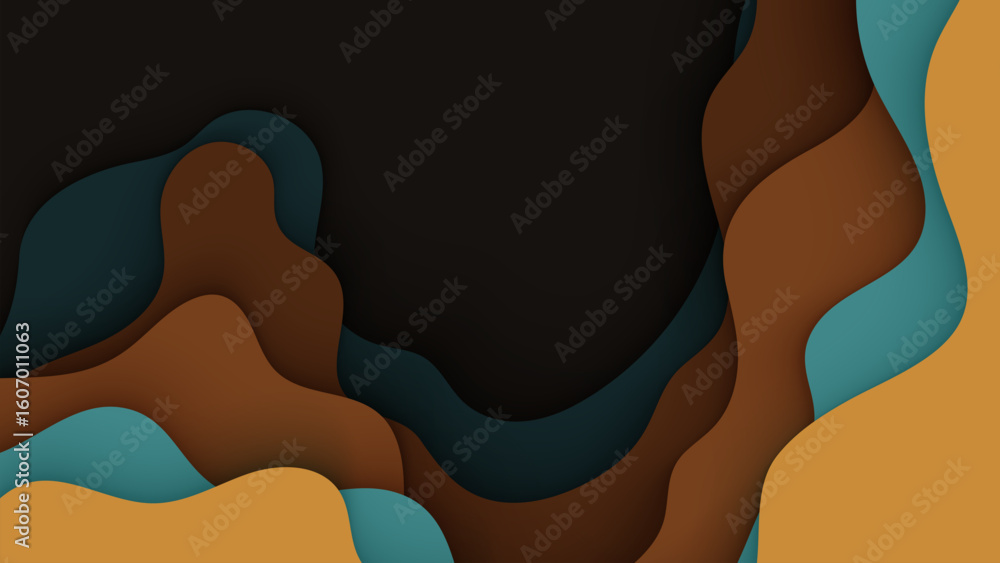 Poster abstract papercut vector background vintage design elements