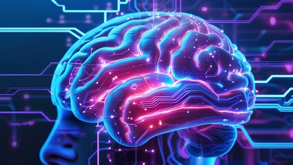 Futuristic AI Brain Integration – Human Intelligence Merging with Advanced Technology