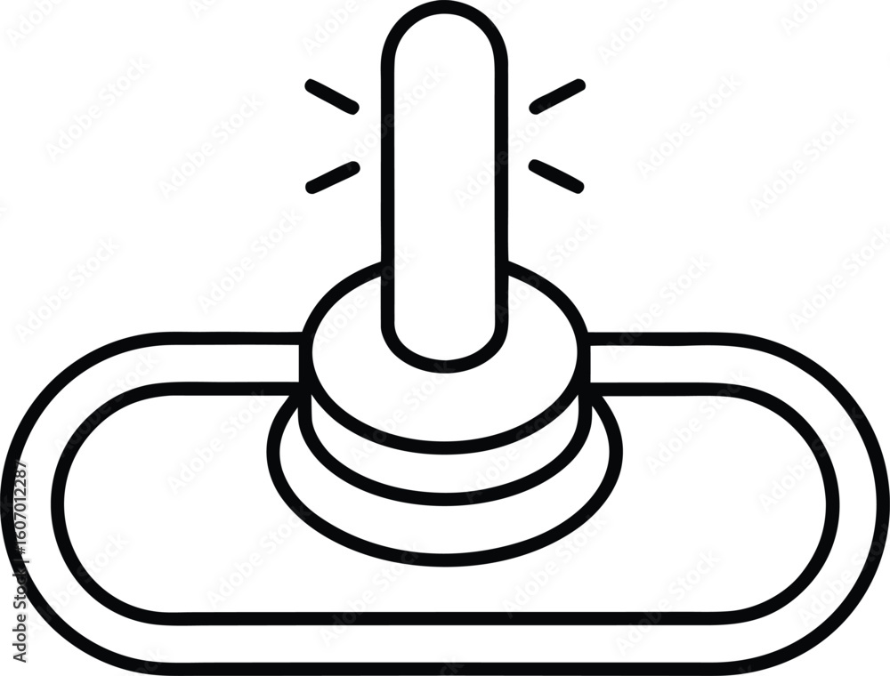 Poster clean line art icon of a toggle switch turned on isolated on transparent background