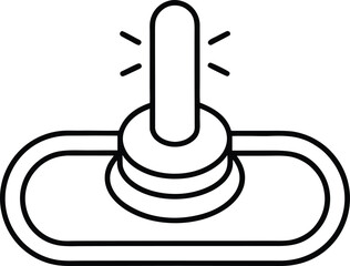 Clean line art icon of a toggle switch turned on isolated on transparent background