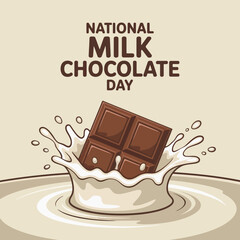 National Milk Chocolate Day Splash Milk Chocolate Bar Sweet Dessert