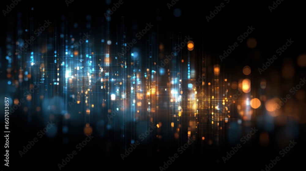 Poster a dazzling array of light particles creating a vibrant abstract background, perfect for creative des