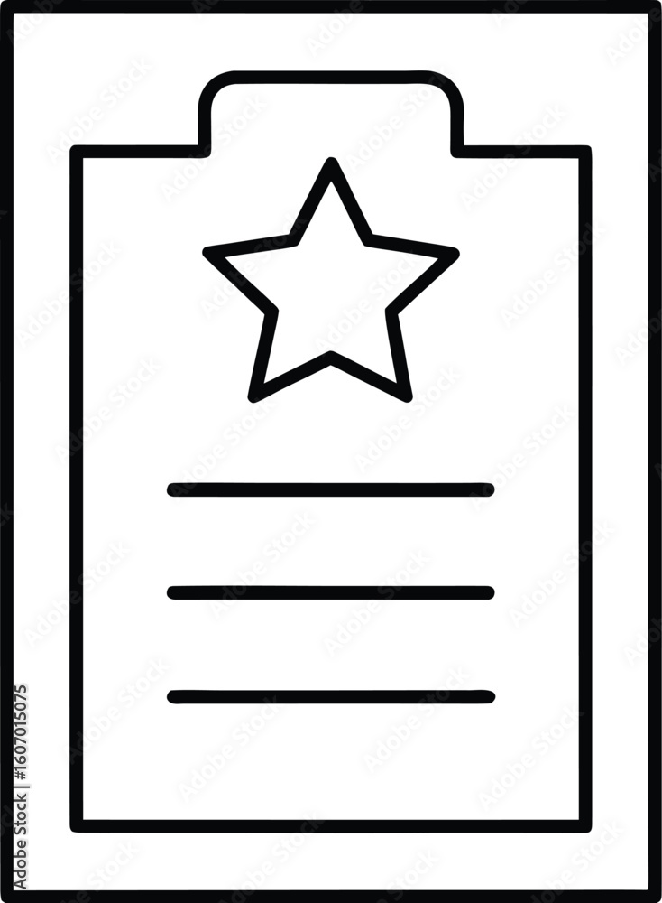 Poster clean line art survey star rating icon isolated on transparent background