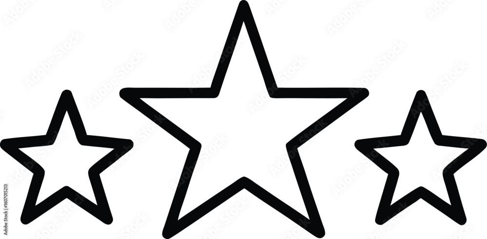 Aufkleber clean line art icon of three stars representing quality isolated on transparent background