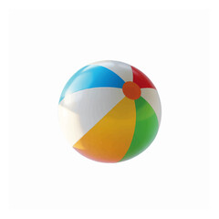Colorful inflatable beach ball 3D render isolated on white background