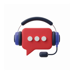 Customer Support Headset Icon Communication and Assistance Concept
