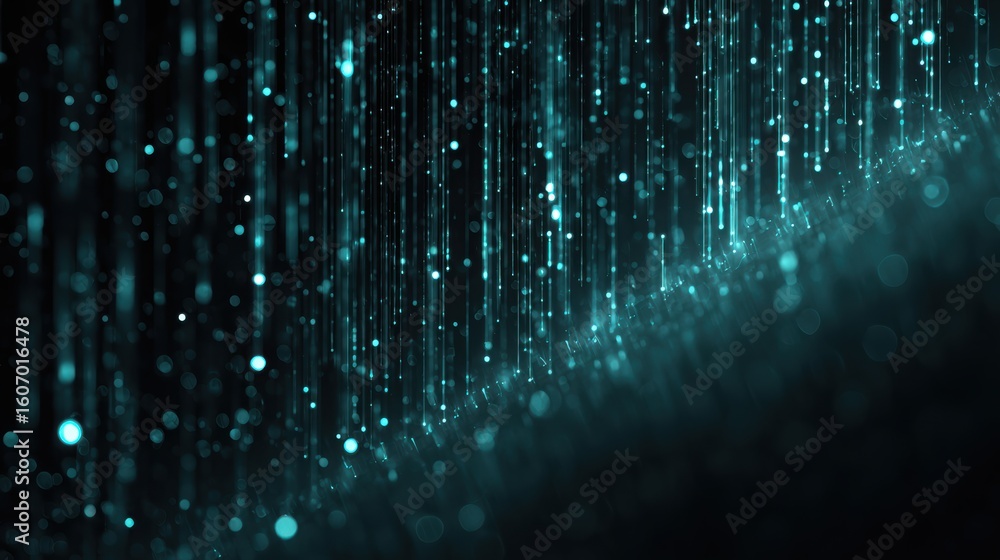 Aufkleber a mesmerizing digital background featuring cascading lines of glowing particles, evoking a futuristi