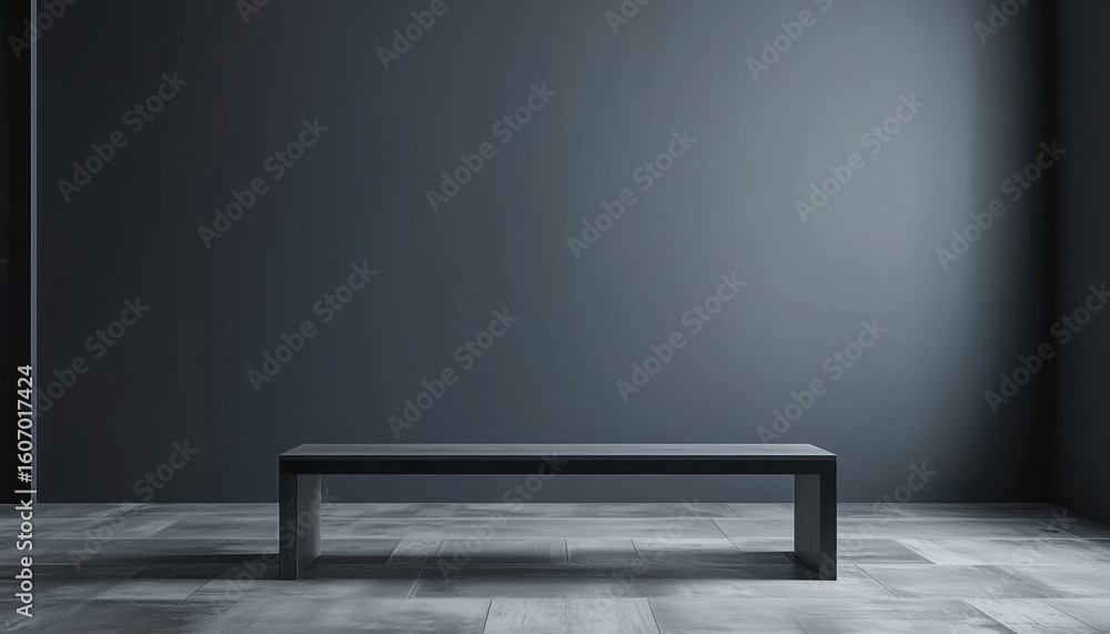 Aufkleber empty modern grey studio table room: perfect product display with ample copy space for website adver